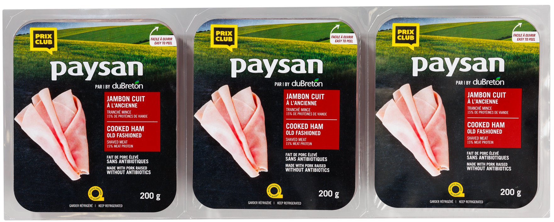 Jambon cuit à l'ancienne 3 x 200g